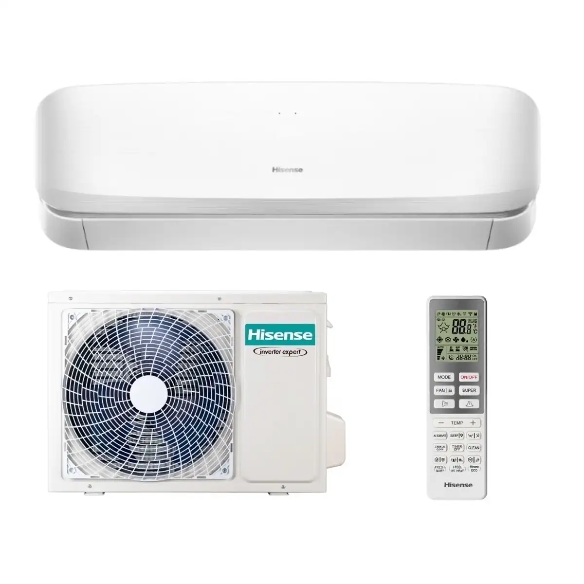 Gaisa siltumsūknis Hisense FRESH AIR ar svaiga gaisa pieplūdi un CO2 devēju.
